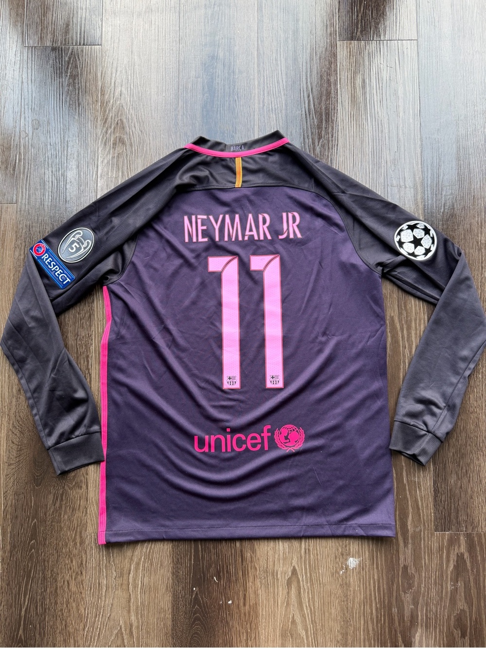 Nike Neymar Jr #11 Long-Sleeve Soccer Jersey Purple with Pink Accents